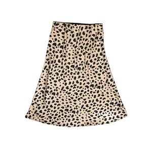 NWOT Satin cheetah midi skirt